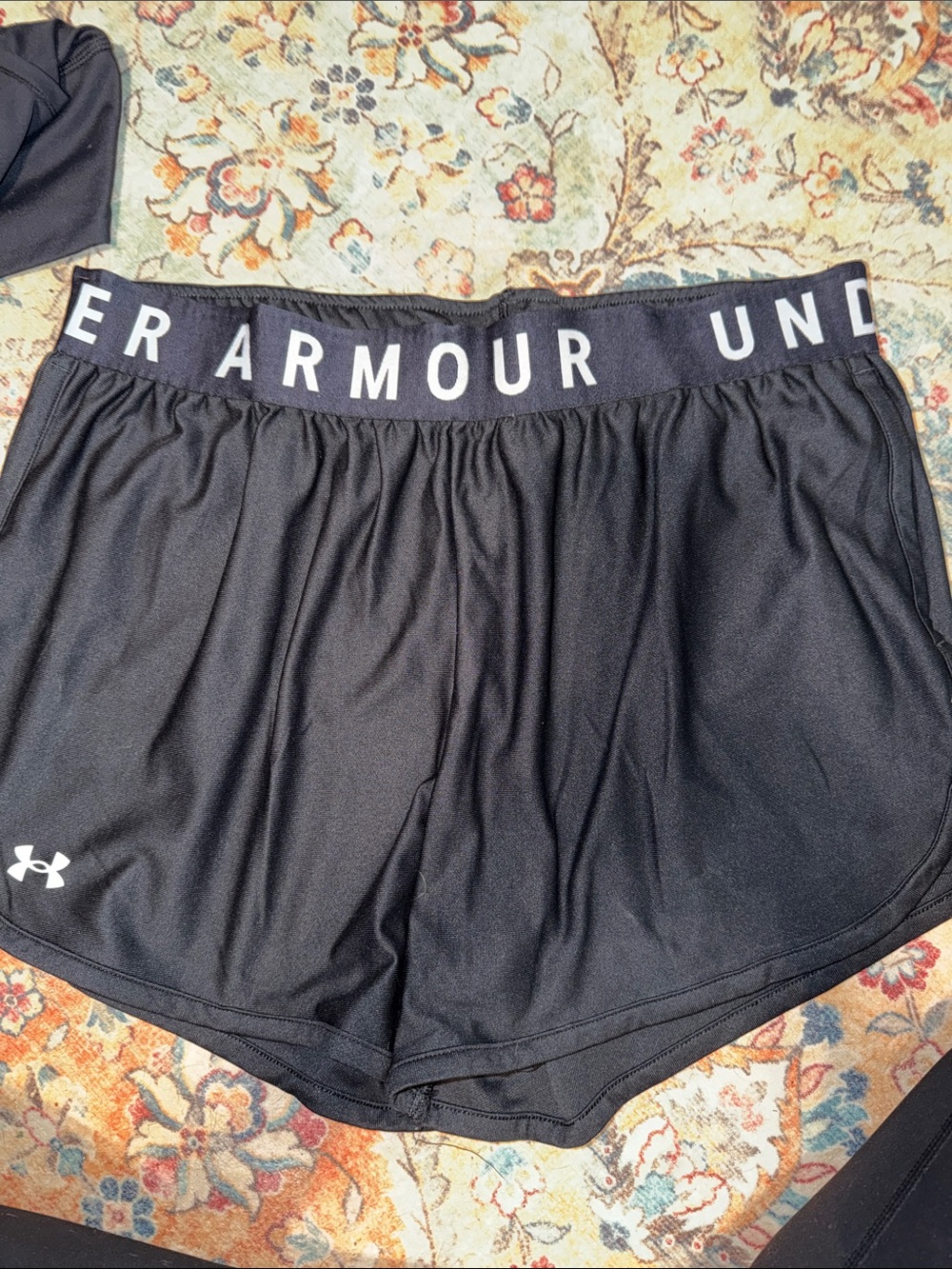 Under Armour Black Women's Logo Waistband Athletic Shorts